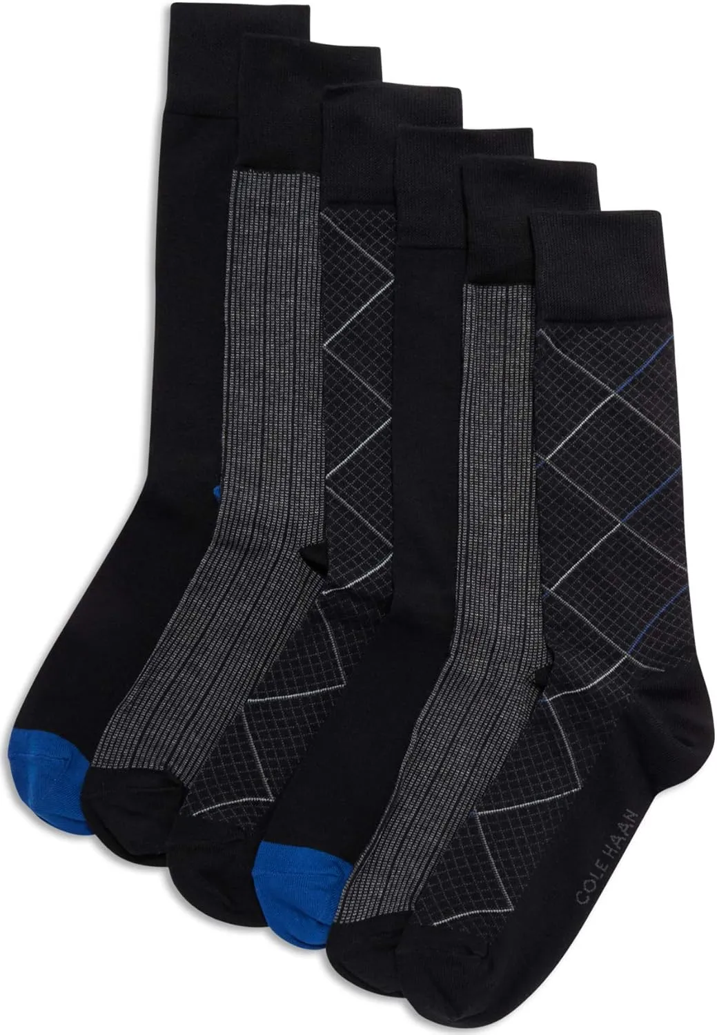 Cole Haan Men's Cotton Blend Crew Dress Socks (6 Pairs)