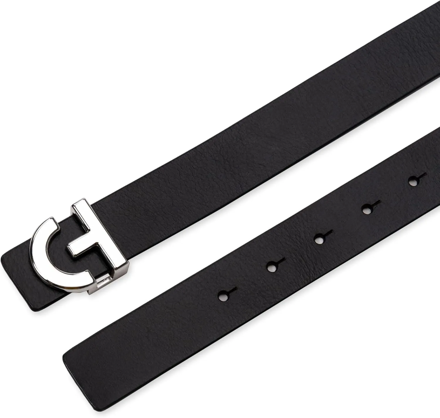 Cole Haan Women's Casual Logo Plaque Buckle Belt