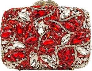 Colorful Crystal Clutch Box Handbag Women Sparkling Evening Bags for Wedding Party Prom Purse