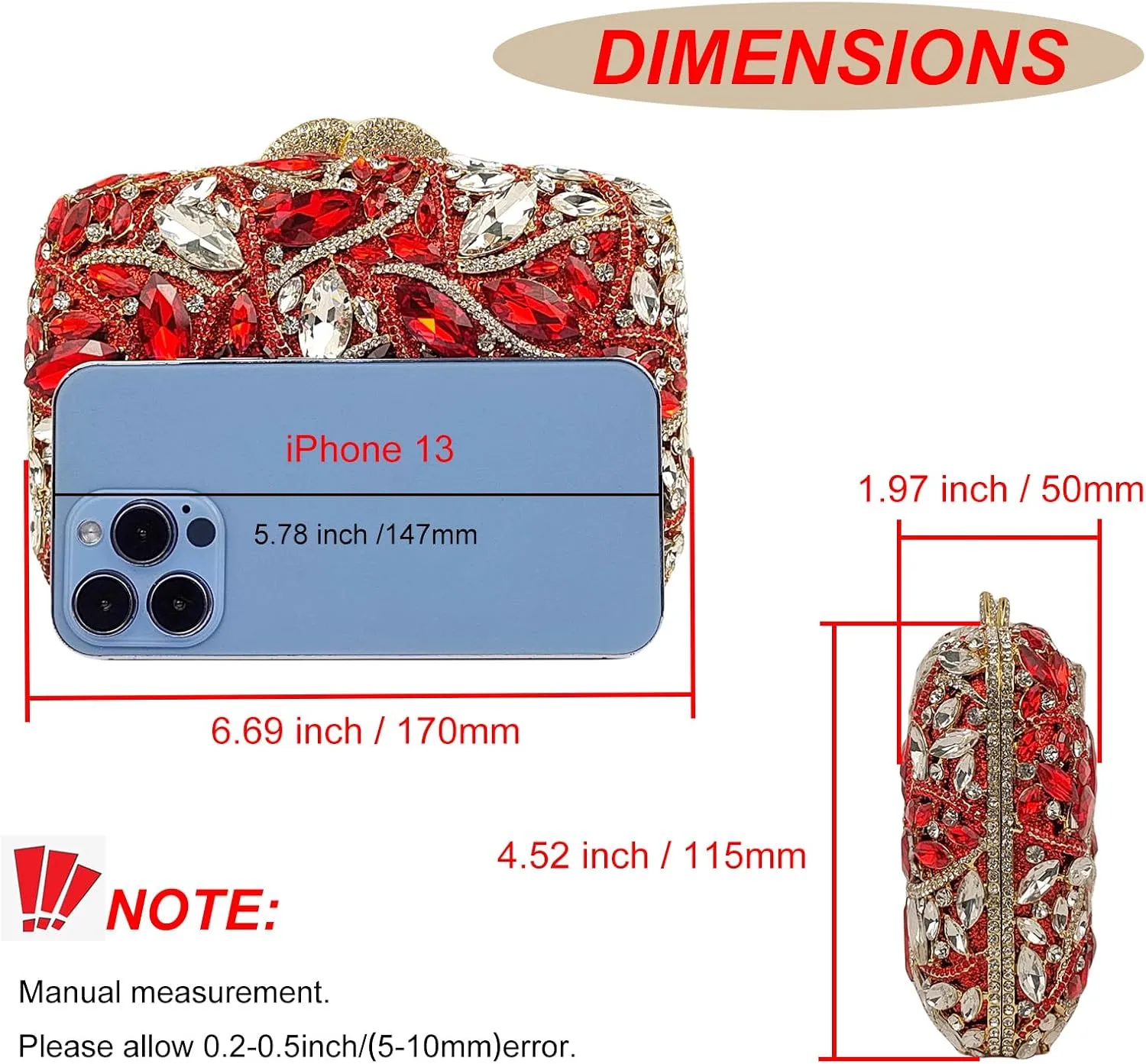 Colorful Crystal Clutch Box Handbag Women Sparkling Evening Bags for Wedding Party Prom Purse