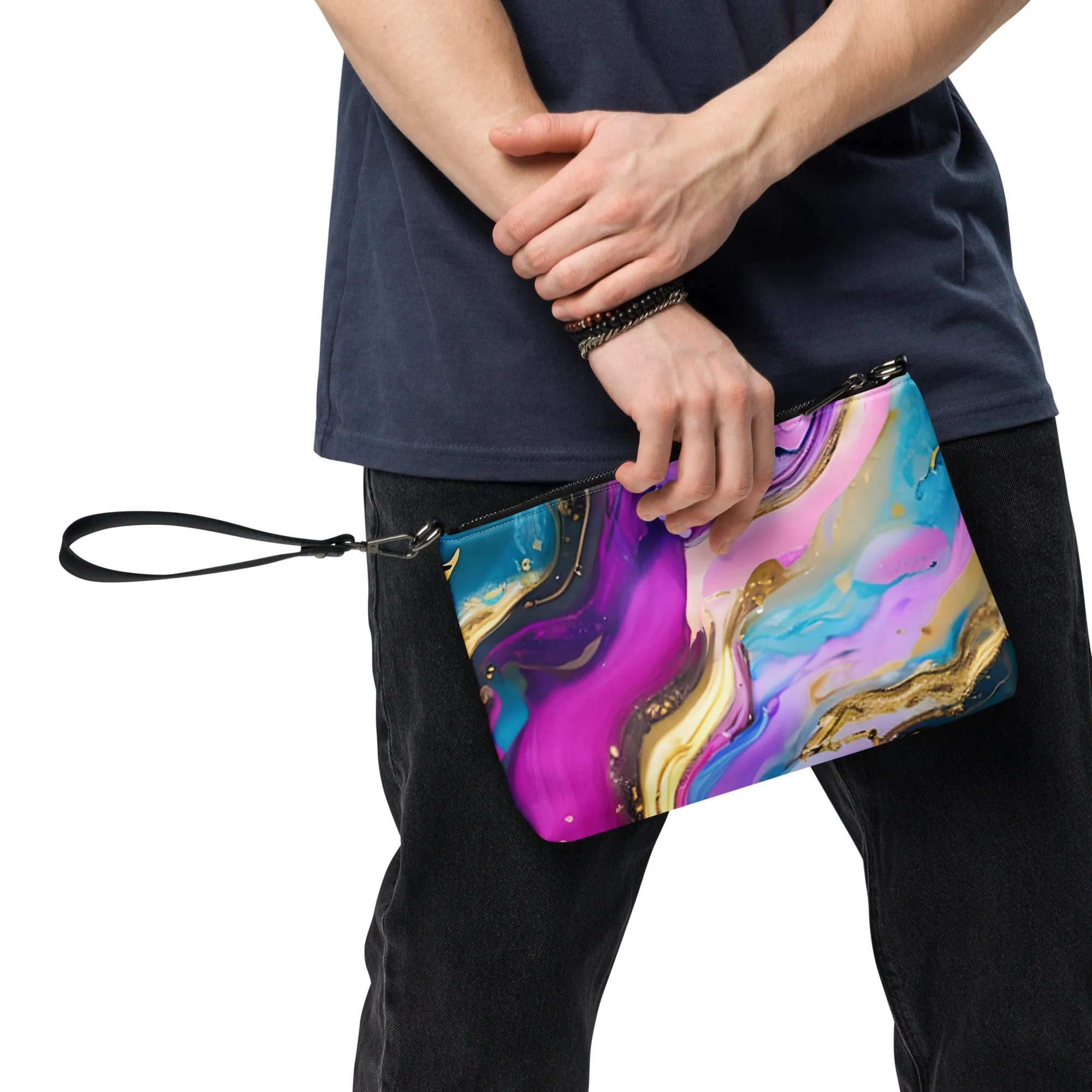 Colorful Liquid Geode Glitter Crossbody Bag