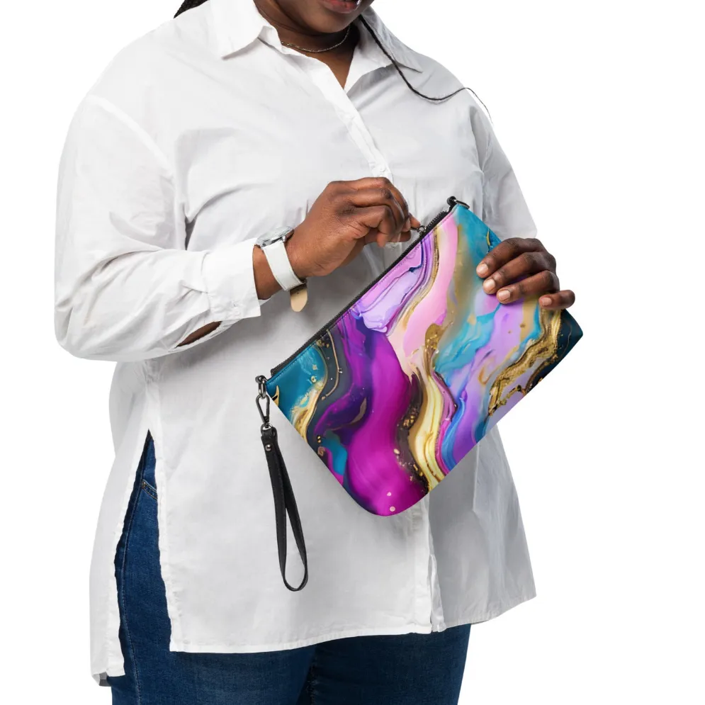 Colorful Liquid Geode Glitter Crossbody Bag
