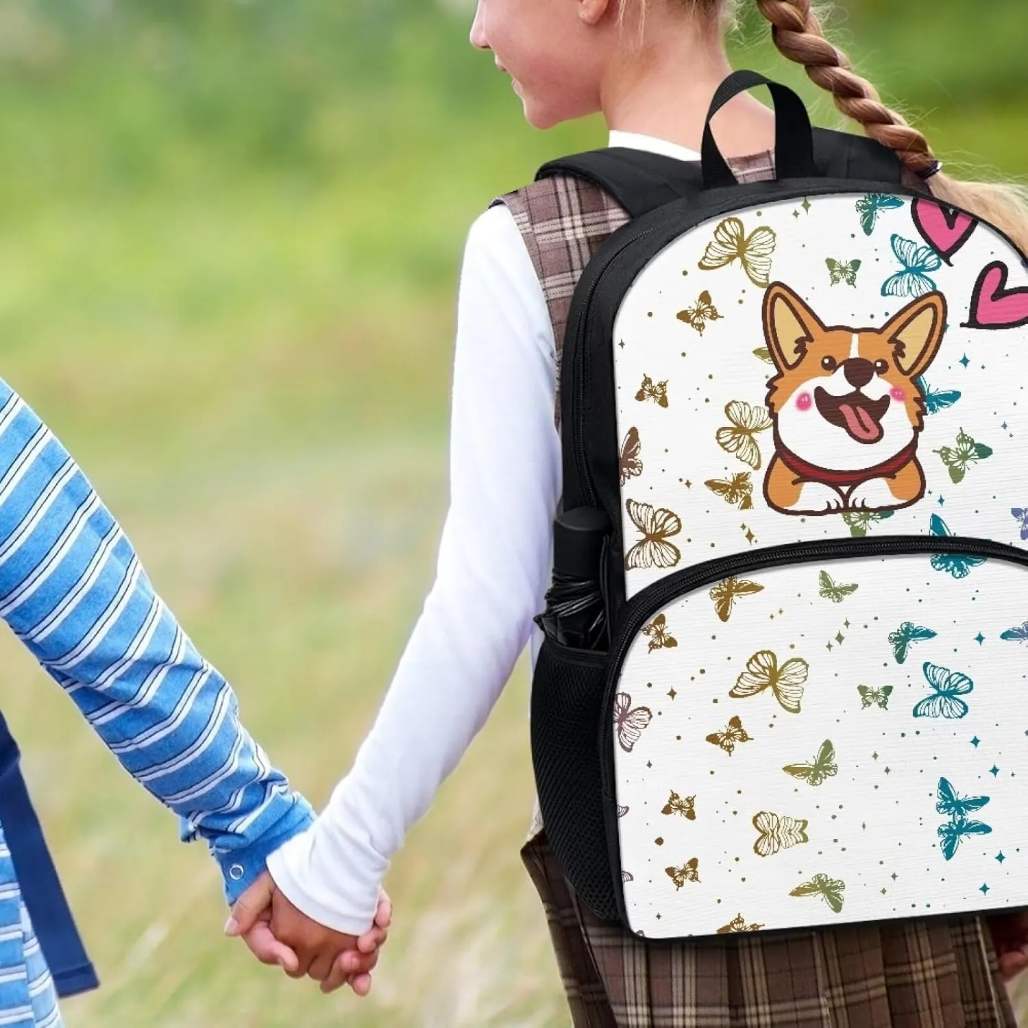 Colourful Butterfly Big Backpack Puppy Backpack for School Boys for Teen Girls Kids Backpack for Travel Lightweight School College Bookbag Casual Student Travel Laptop Daypack - 17Inch