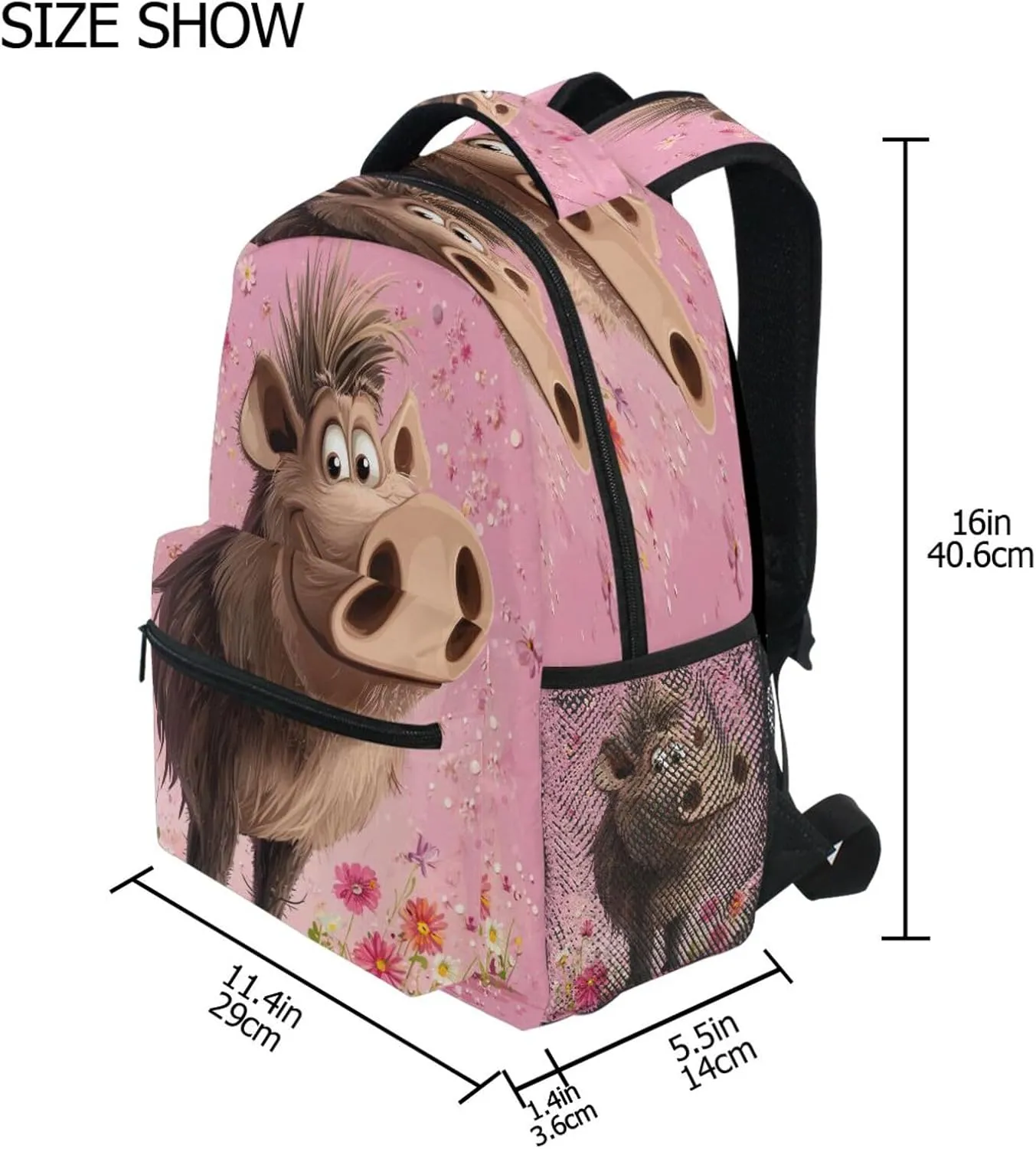 Cool Backpacks for Teacher Nurse Waterproof Laptop Bag with Chest Strap Gift Men & Women Cartoon Warthog