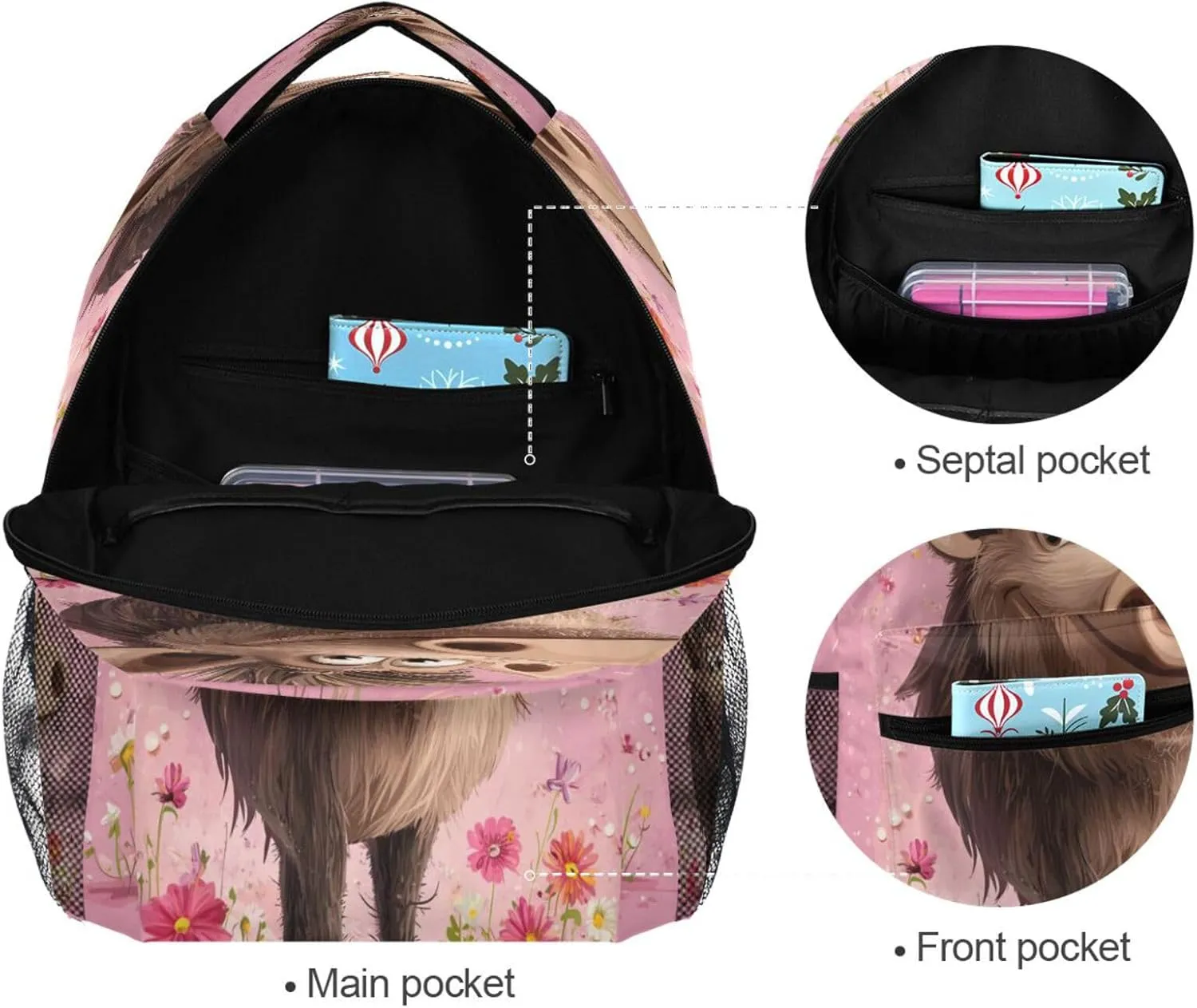 Cool Backpacks for Teacher Nurse Waterproof Laptop Bag with Chest Strap Gift Men & Women Cartoon Warthog