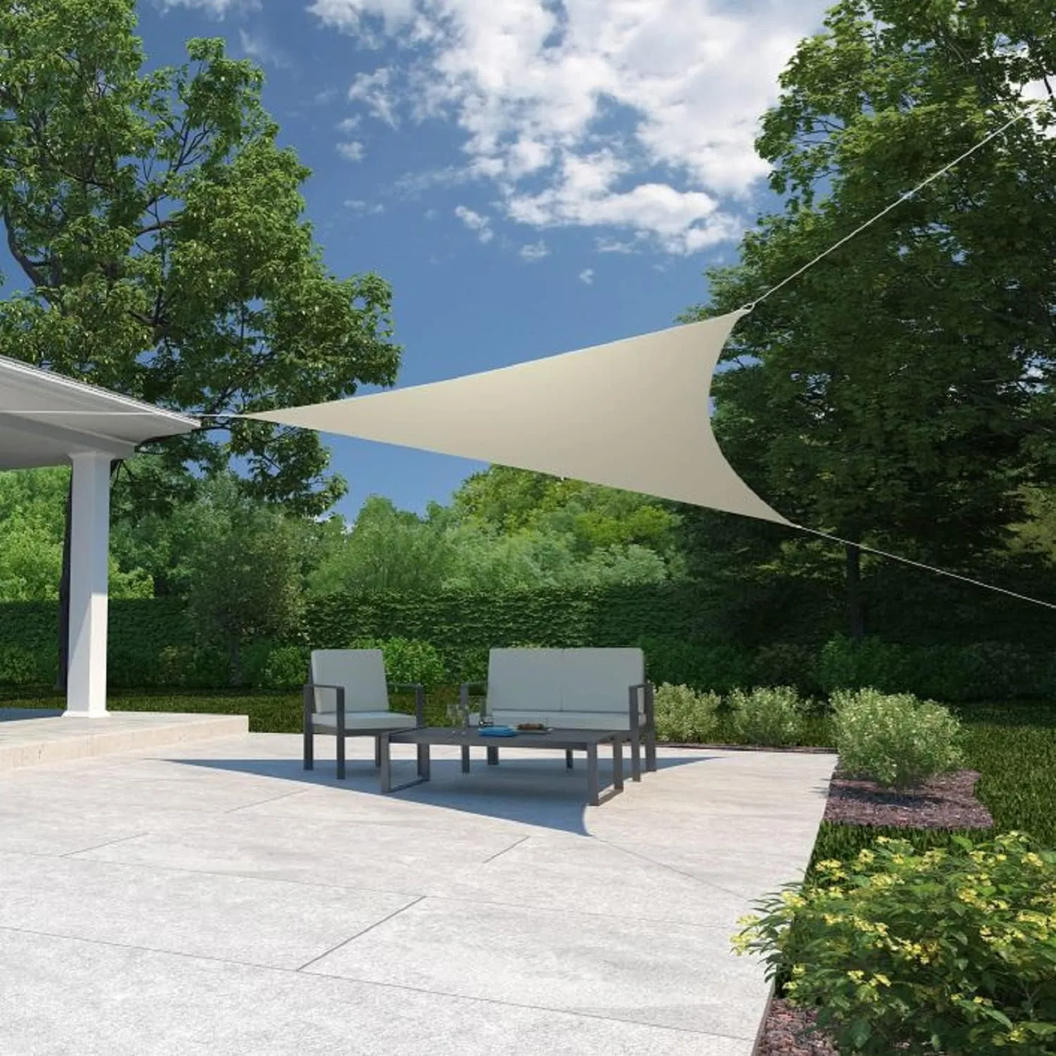 Coolaroo Shade Sail, Triangle, Ready to Hang Shade Sail, 16'5", Pebble