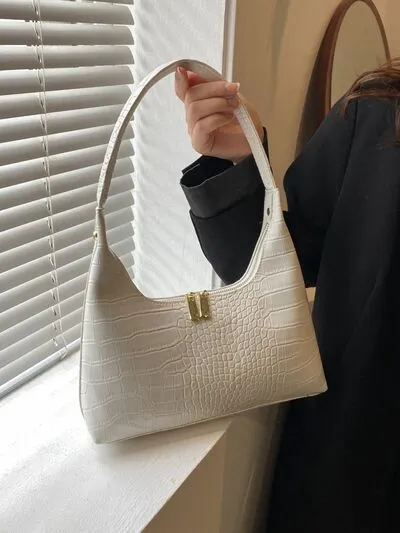 Crocodile Grain Shoulder Bag