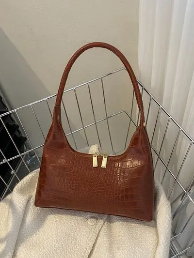 Crocodile Grain Shoulder Bag