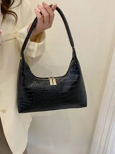 Crocodile Grain Shoulder Bag