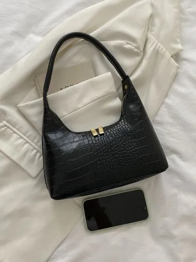 Crocodile Grain Shoulder Bag