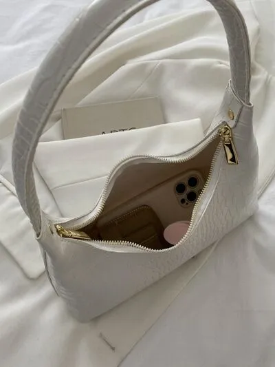 Crocodile Grain Shoulder Bag