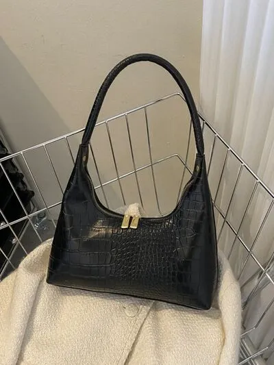 Crocodile Grain Shoulder Bag