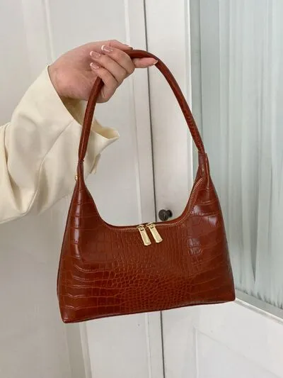Crocodile Grain Shoulder Bag