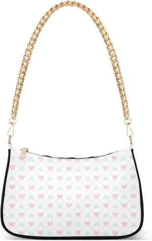 Cross Body Bag Geometric Pattern with Hearts Tote Bag Chain Bag Shoulder Bag Handbag Purse for Women