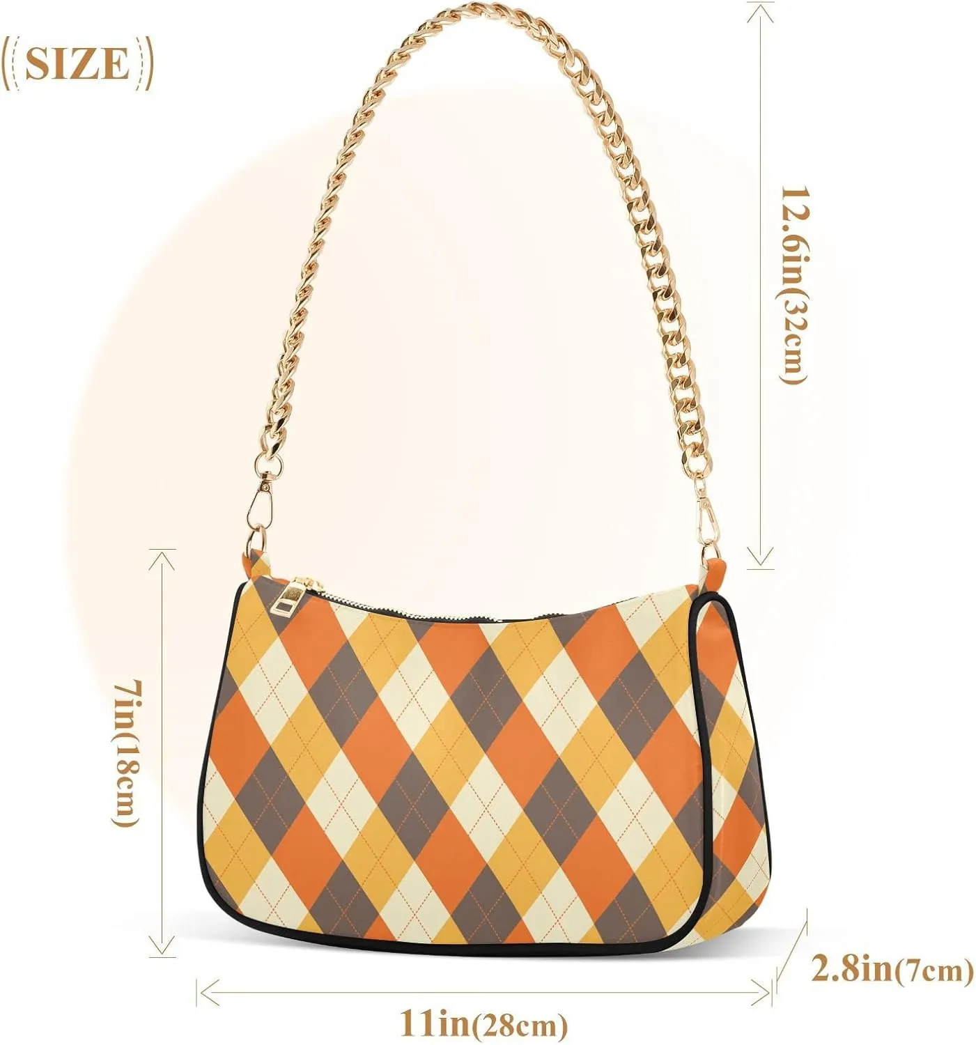 Cross Body Bag Gingham Red White Tote Bag Chain Bag Shoulder Bag Handbag Purse for Women