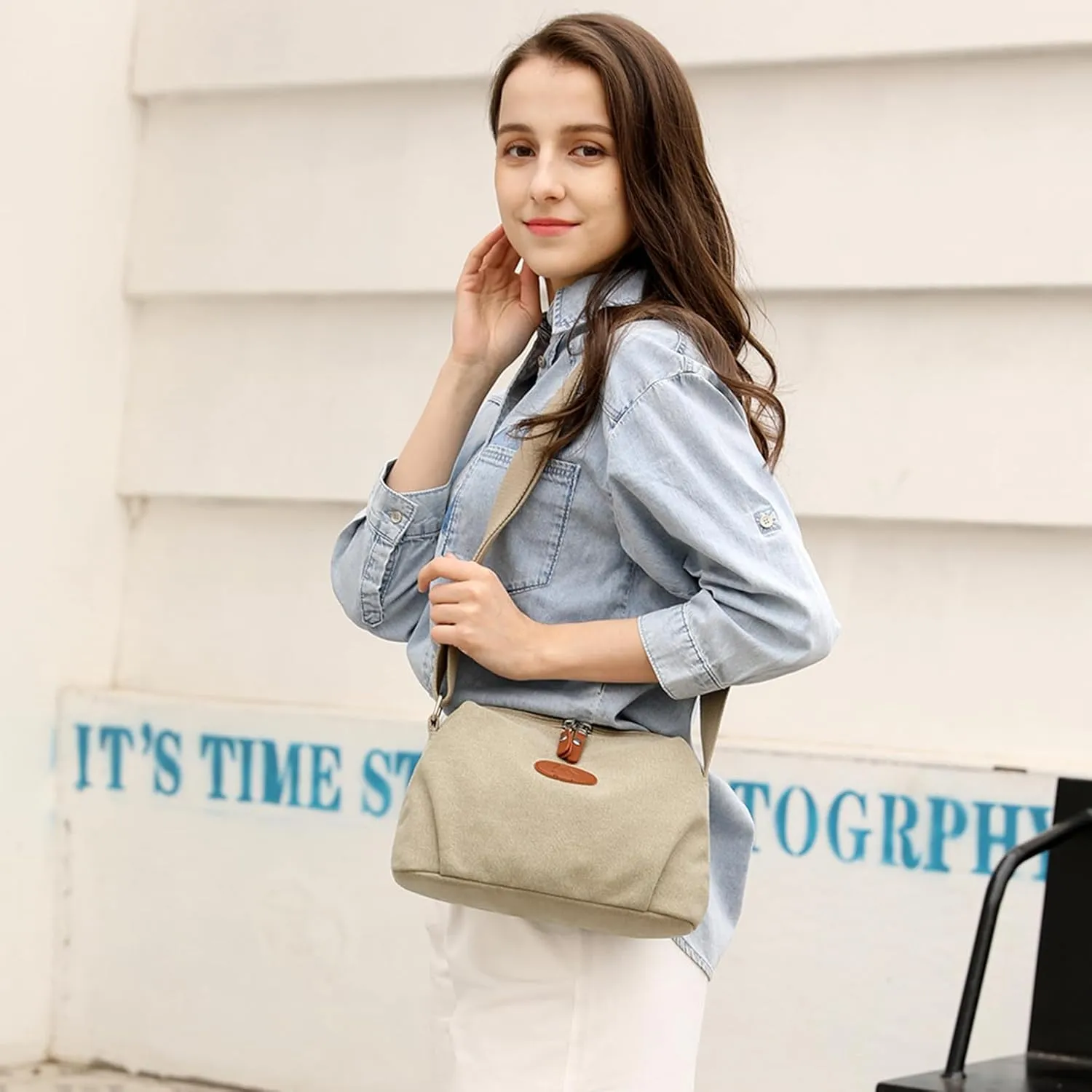 Crossbody Bag for Women Small Canvas Lightweight Casual Purses for Travel Daily