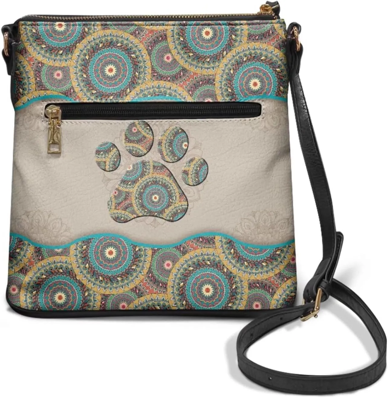 Crossbody Bag Purse Leather Women's Shoulder Handbags Multi Pocket Crossbody Purse with Adjustable Strap