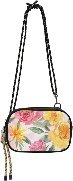 Crossbody Bag Watercolor Floral Roses Tulips Cell Phone Purse Wallet with Credit Card Slots Multicolor Handbag with Adjustable Strap Fits Phone Keys And More