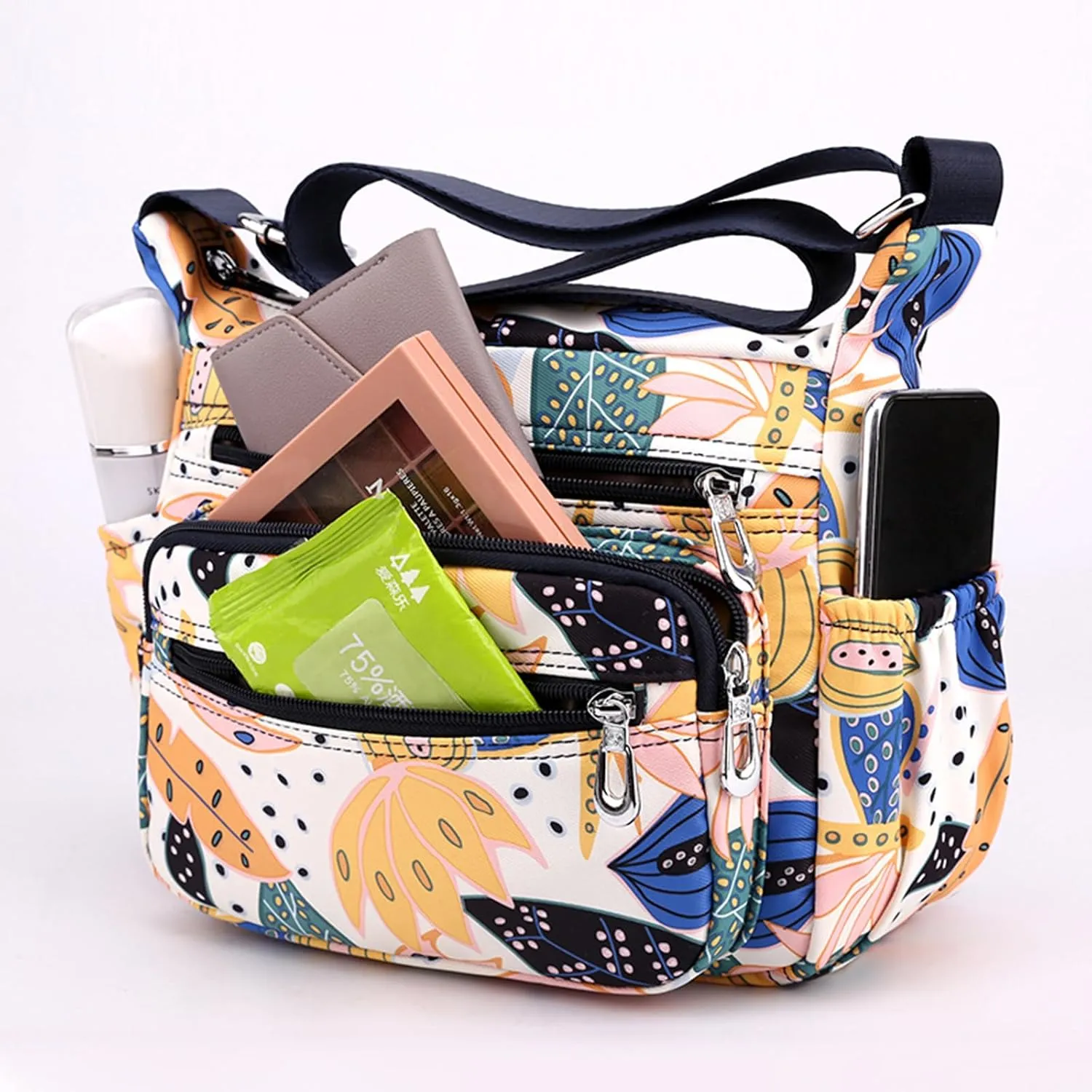 Crossbody Bags for Women, Medium Size Shoulder Handbags Satchel Purse with Multi Zipper Pockets