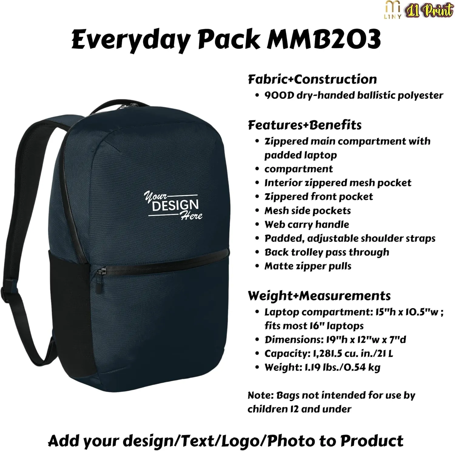 Custom backpack Personalized pack Embroidered Text Design Your Team Bag Everyday Pack MMB203
