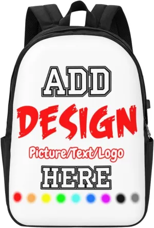 Custom Backpack Personalized Travel Knapsack Add Your Picture Text Logo Large Capacity Casual Backpack for Work Travel (Style1)