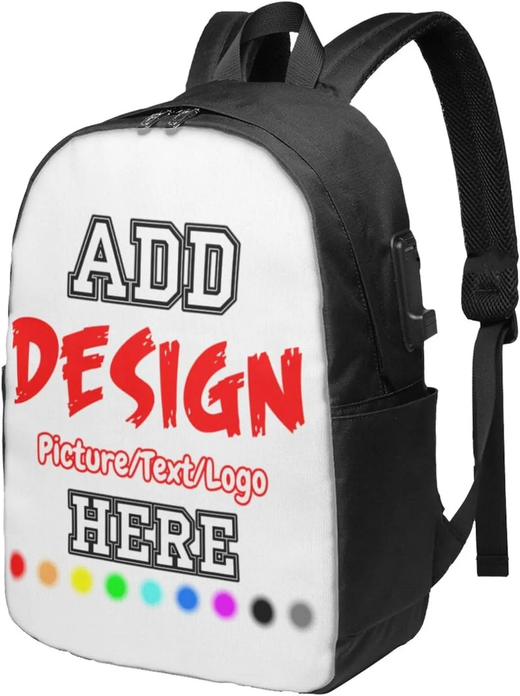 Custom Backpack Personalized Travel Knapsack Add Your Picture Text Logo Large Capacity Casual Backpack for Work Travel (Style1)
