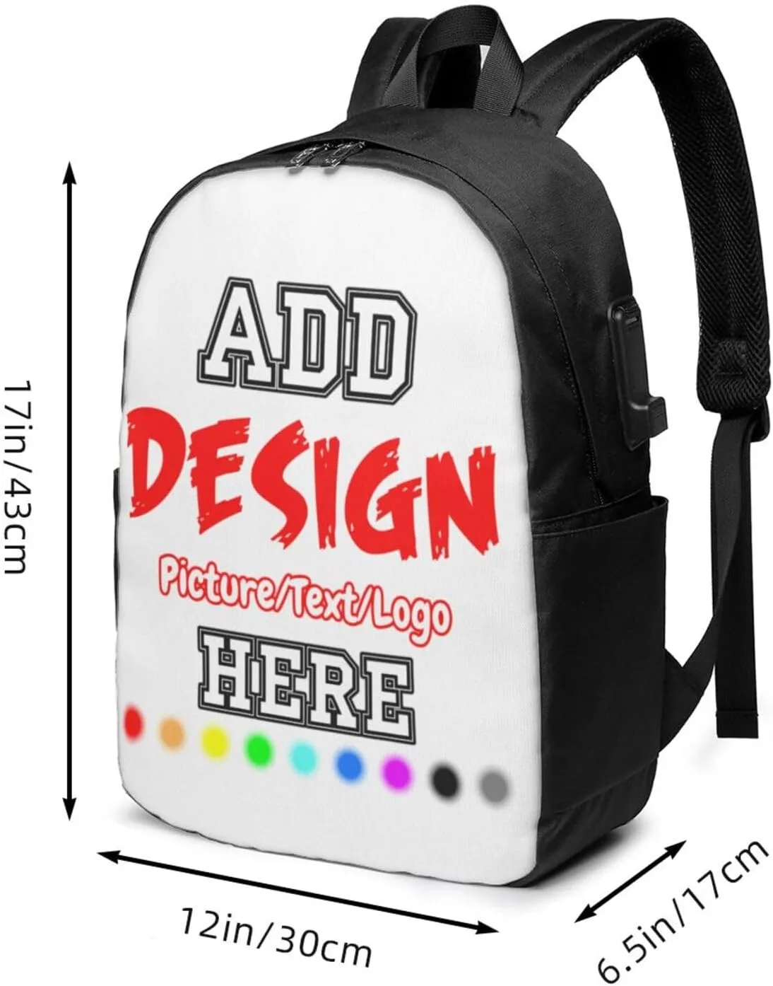 Custom Backpack Personalized Travel Knapsack Add Your Picture Text Logo Large Capacity Casual Backpack for Work Travel (Style1)