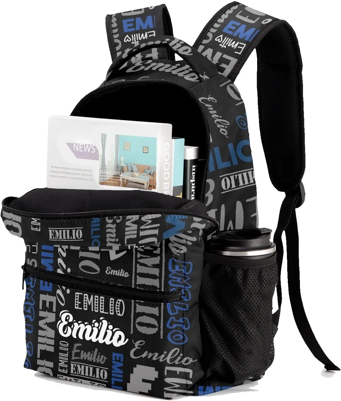 Custom Backpack School Bag for Girls Boys Kids, Personalized Bookbag with Name, Customize Elementary Book Bag Back Pack, Fashion, Waterproof, Adjustable Shoulder Straps, 1 Pack