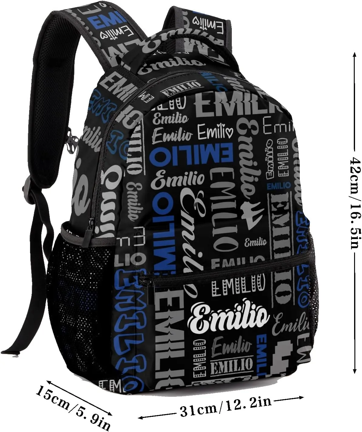 Custom Backpack School Bag for Girls Boys Kids, Personalized Bookbag with Name, Customize Elementary Book Bag Back Pack, Fashion, Waterproof, Adjustable Shoulder Straps, 1 Pack