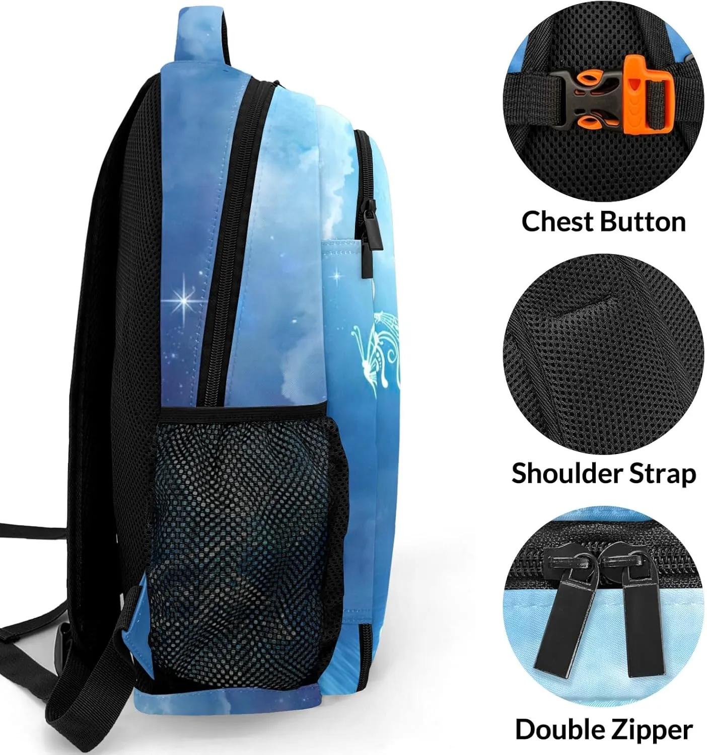 Custom Beautiful Icy Piano Music Backpack Custom Name Large Capacity Shoulder Bags for Sports Party