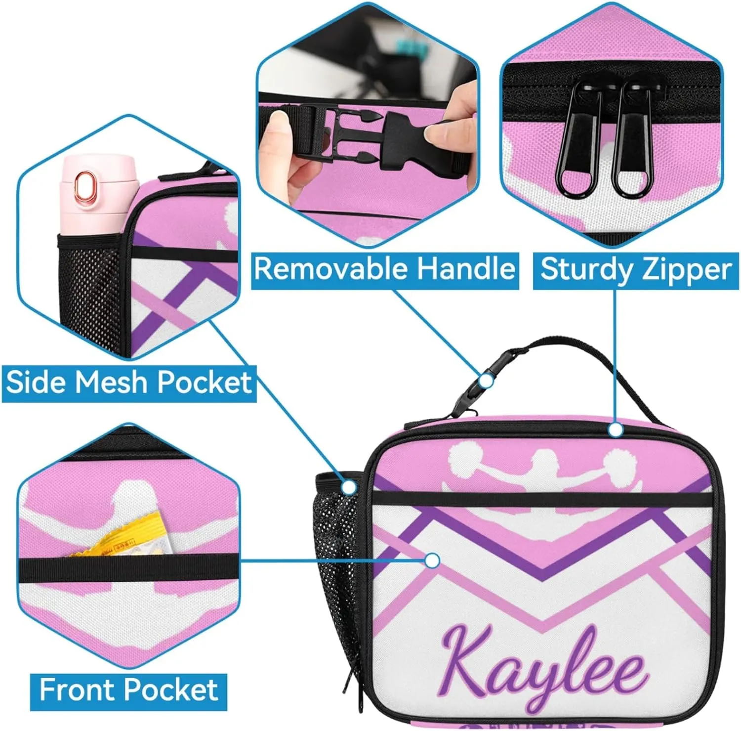 Custom Cheer Backpack Personalized Cheerleader Shoulder Bag Backpacks Daypack for Women Travel Gifts Coral Pink Purple