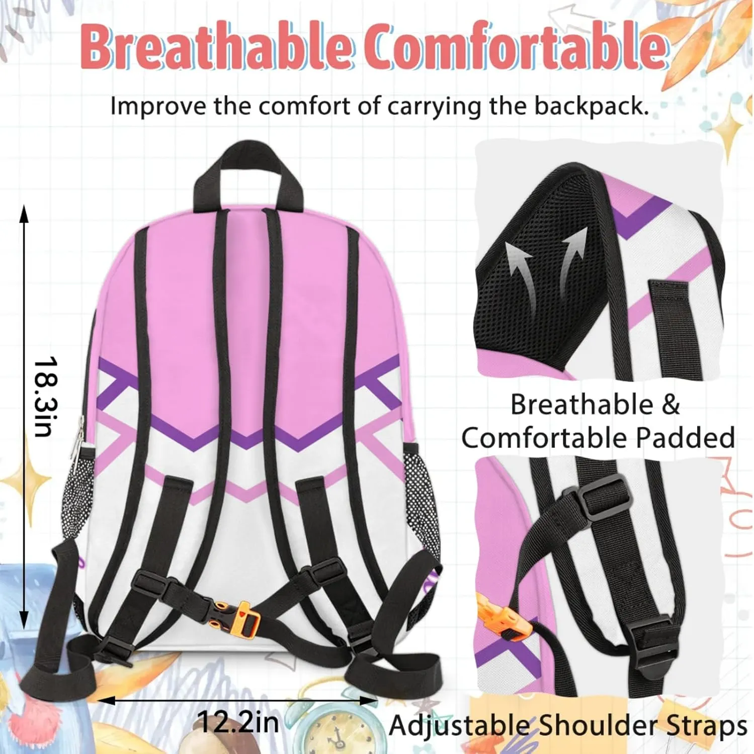 Custom Cheer Backpack Personalized Cheerleader Shoulder Bag Backpacks Daypack for Women Travel Gifts Coral Pink Purple