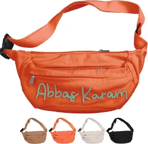 Custom Embroidered Fanny Pack – Personalized Belt Bag & Crossbody for Women – Perfect Travel Companion & Bridesmaid Gift（Orange）