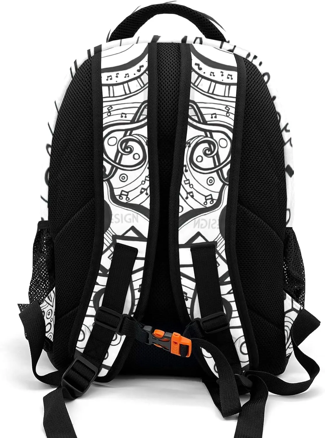 Custom Love Music Black White Backpack Name Casual Bag Daypack for Women Men Camping Hiking