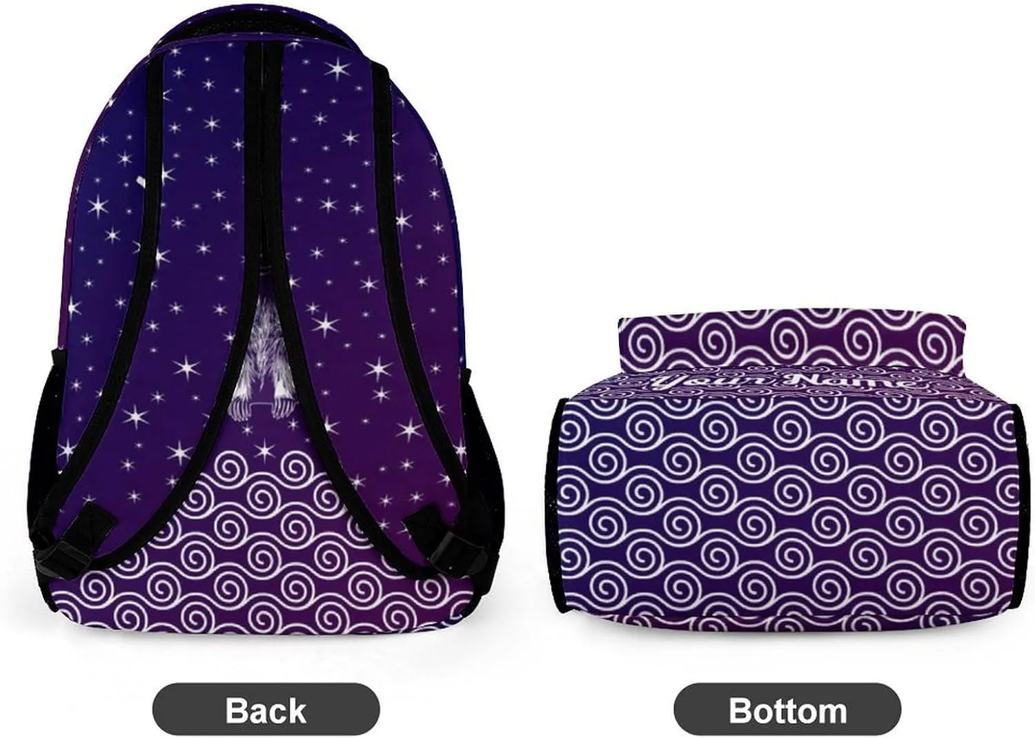 Custom Raccoon Backpack for Kids Girls Boys School, 16 Inches Cute Raccoons Theme Bookbag, Adjustable, Lightweight, Large Capacity, Colorful Daily Casual Animal Purple Backpacks