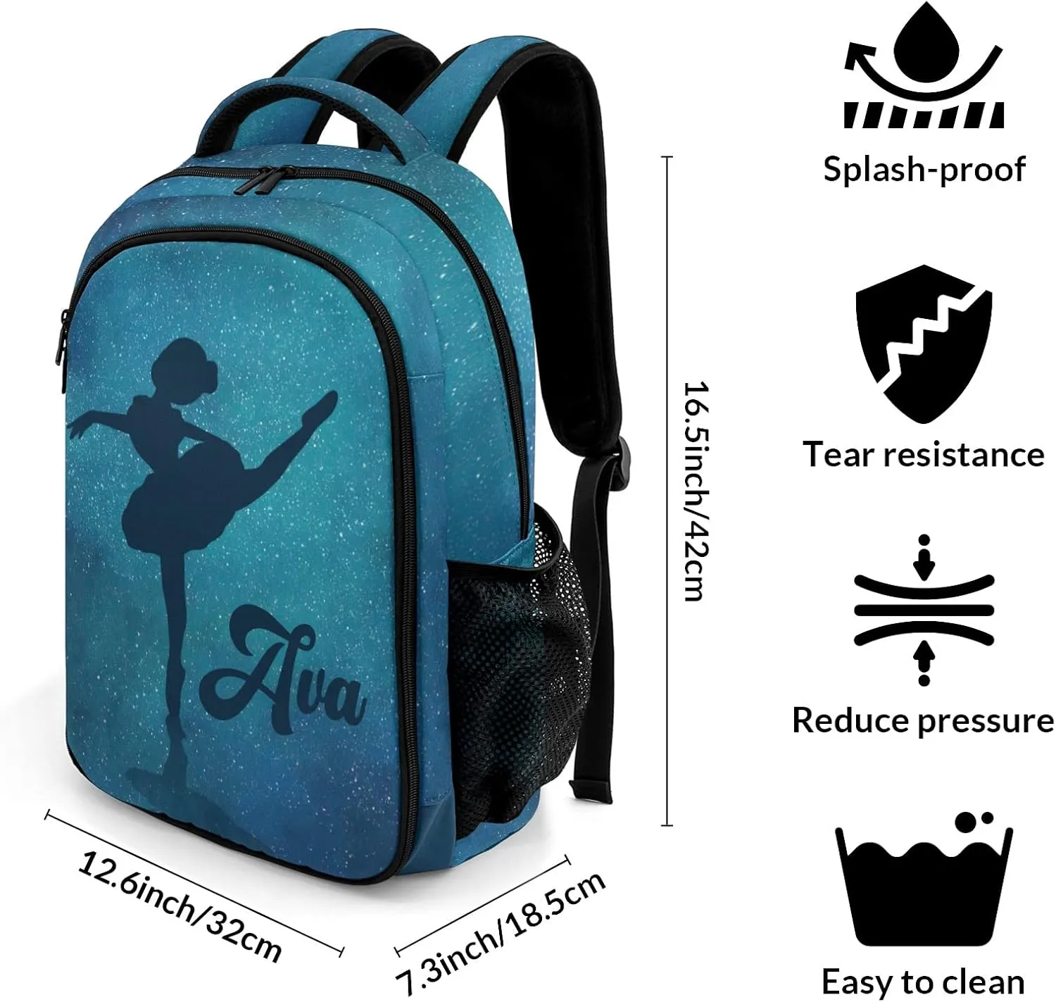Custom Starry Ballet Backpack Custom Multifunctional Waterproof Laptop Bag for Travel Gift