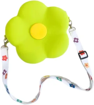 Cute Flower Shaped Mini Purse Crossbody Bag for Women Girls Novelty Silicone Shoulder Bag