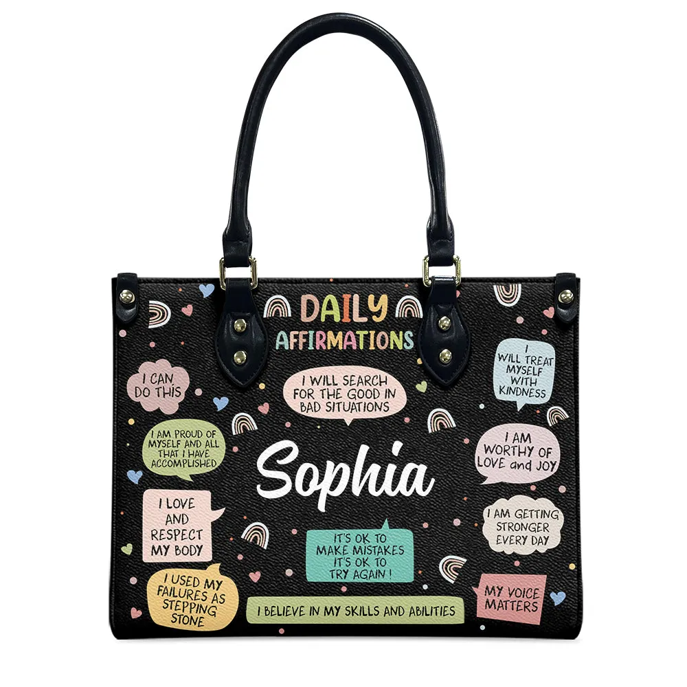 Daily Affirmations Leather Bag