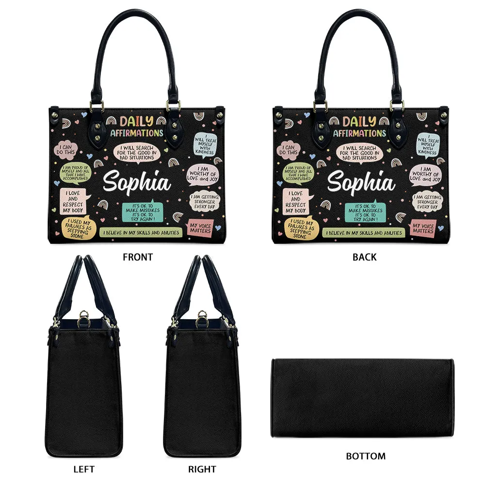 Daily Affirmations Leather Bag