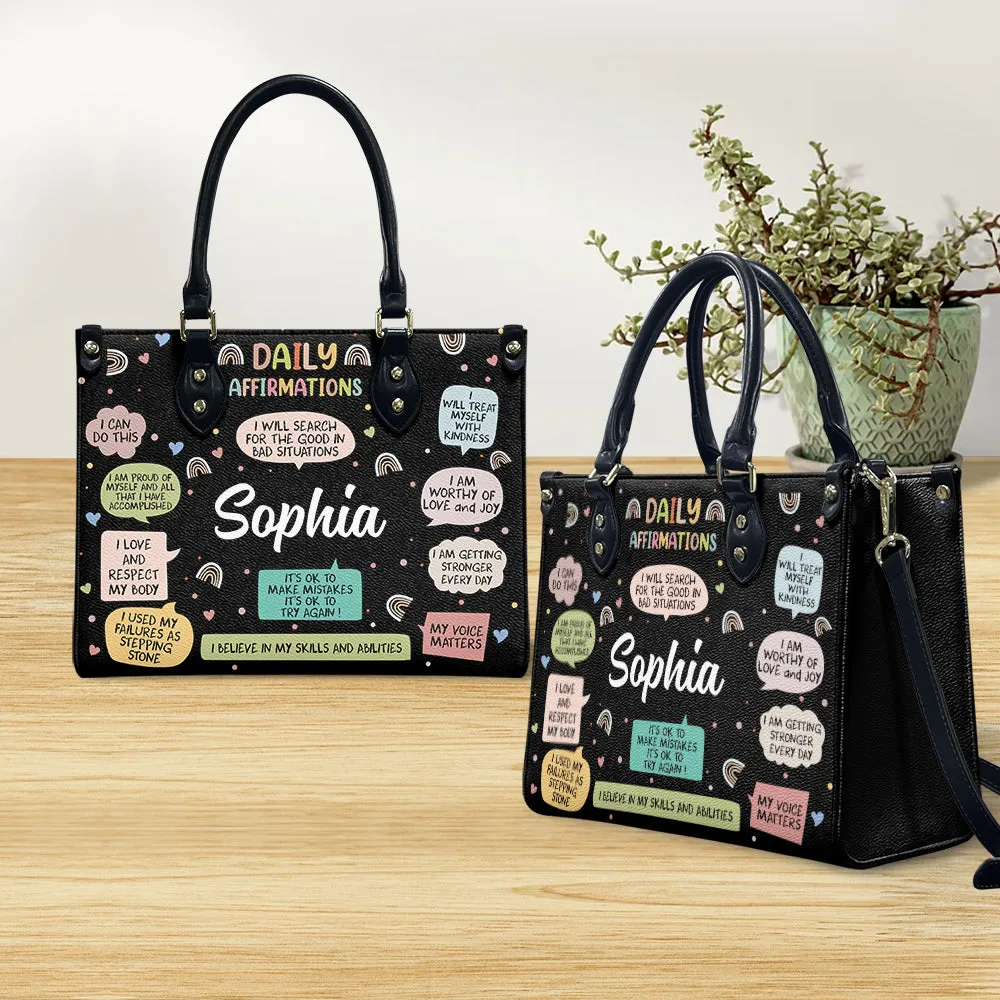 Daily Affirmations Leather Bag