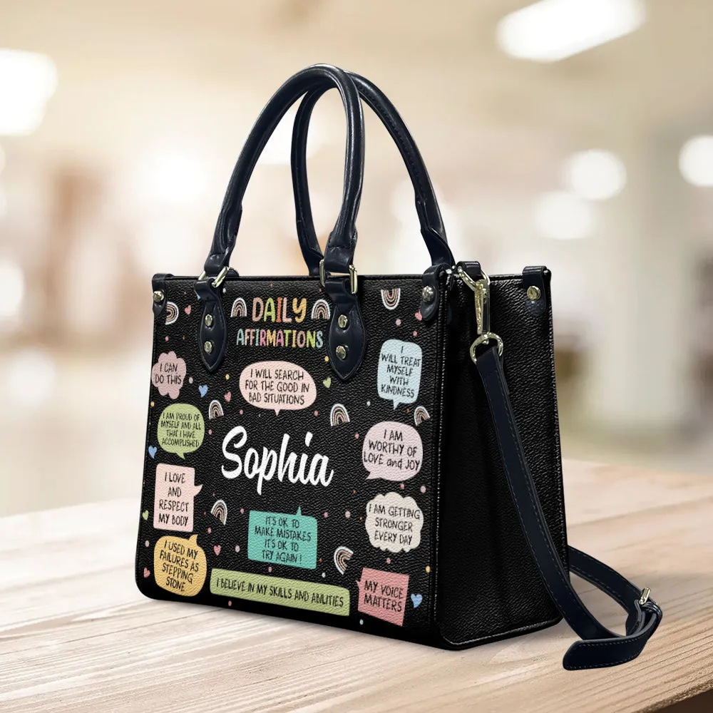 Daily Affirmations Leather Bag