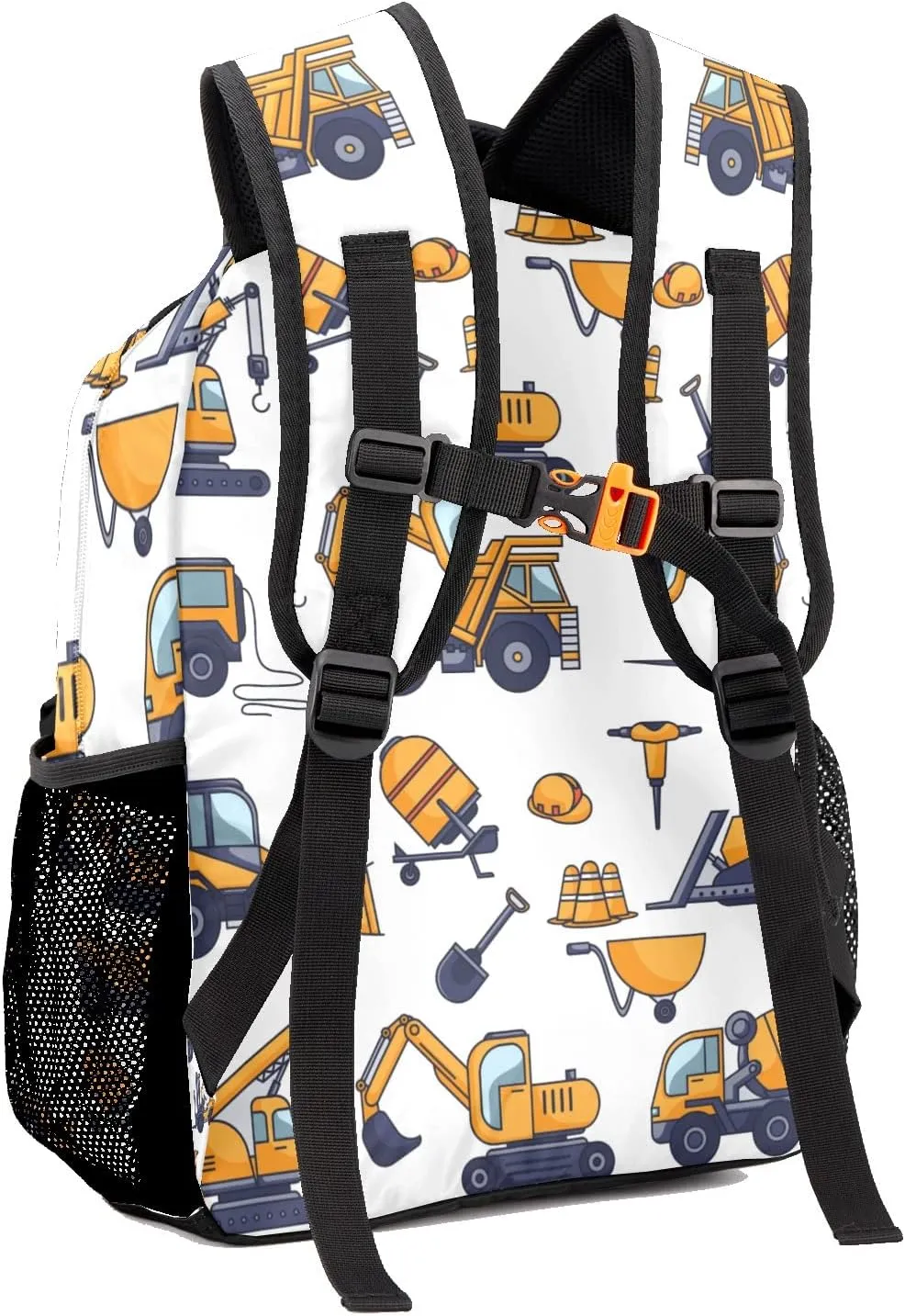 Deven Cute Construction Truck Personalized Kids Backpack for Boy/Girl Teen Primary School Daypack Travel Bag Bookbag