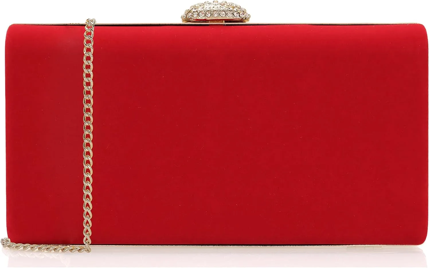 Dexmay Large Rhinestone Purse with Crystal Clasp Evening Clutch Bag Formal Party Handbag