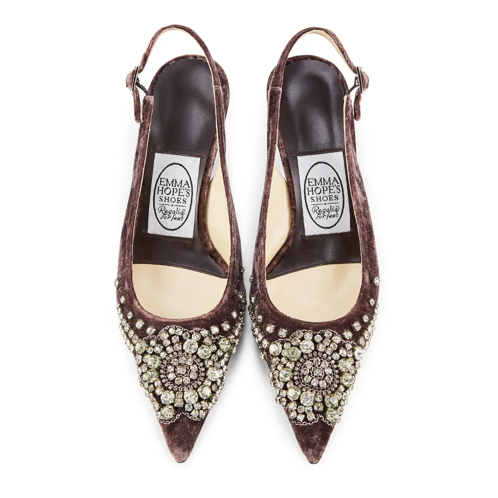 Diadema High Sling - Dark Moss Velvet