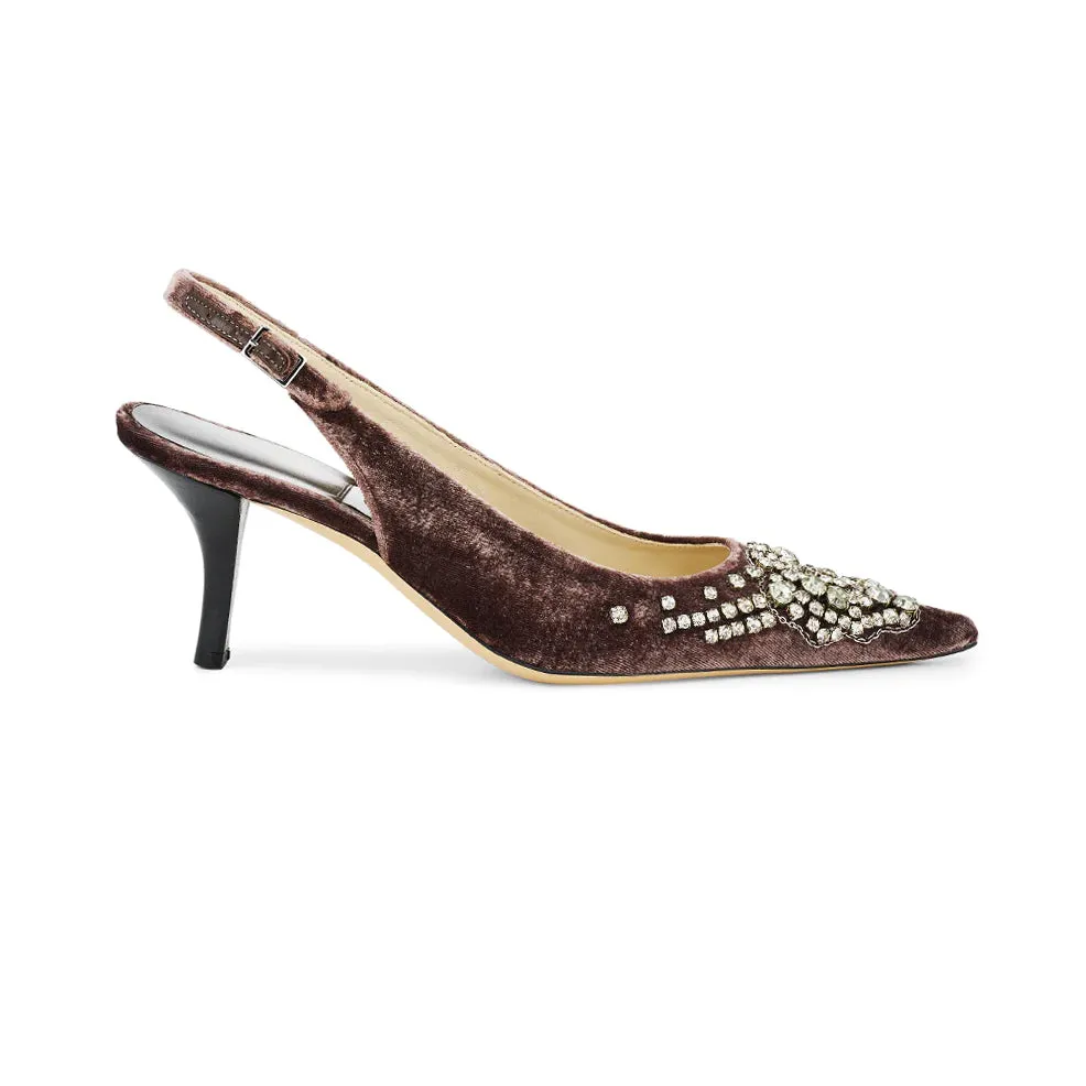 Diadema High Sling - Dark Moss Velvet