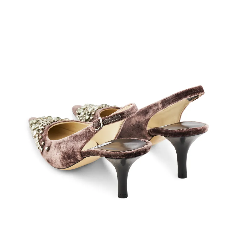 Diadema High Sling - Dark Moss Velvet
