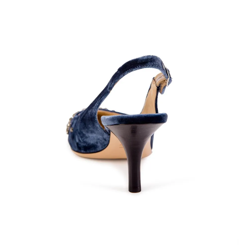 Diadema High Sling - Indigo Velvet