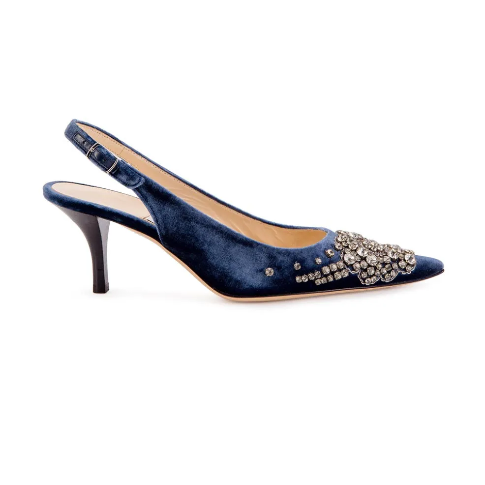 Diadema High Sling - Indigo Velvet