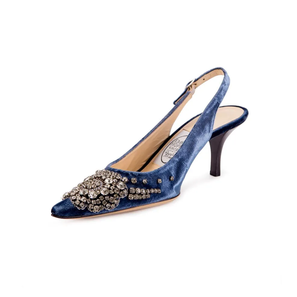 Diadema High Sling - Indigo Velvet