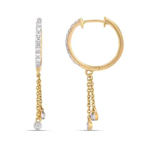 Diamond Chain Tasseled Hoop earrings